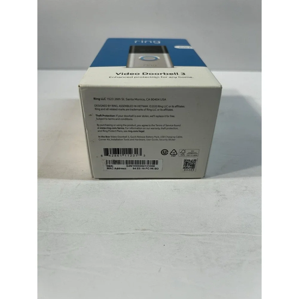 Ring Video Doorbell 3 RVD3 1080p WiFi Motion Sensor Smart Doorbell Battery - Picture 3 of 5